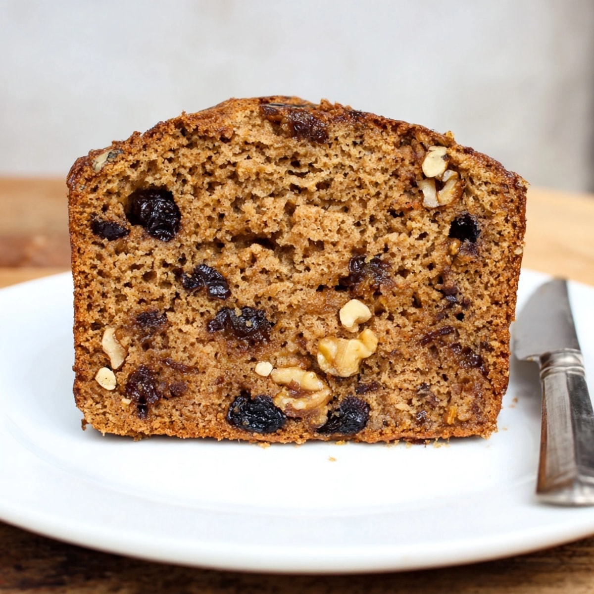Dense Cinnamon Applesauce Flax Loaf batter being poured into a parchment-lined baking pan.