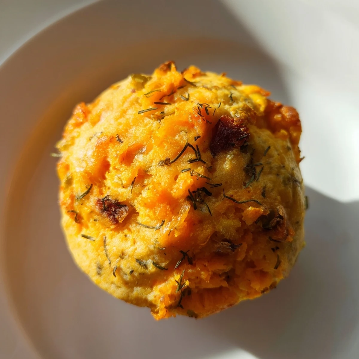 Savory Dill Pickle Sweet Potato Drop Muffins, perfect for snacking or pairing with soup.  