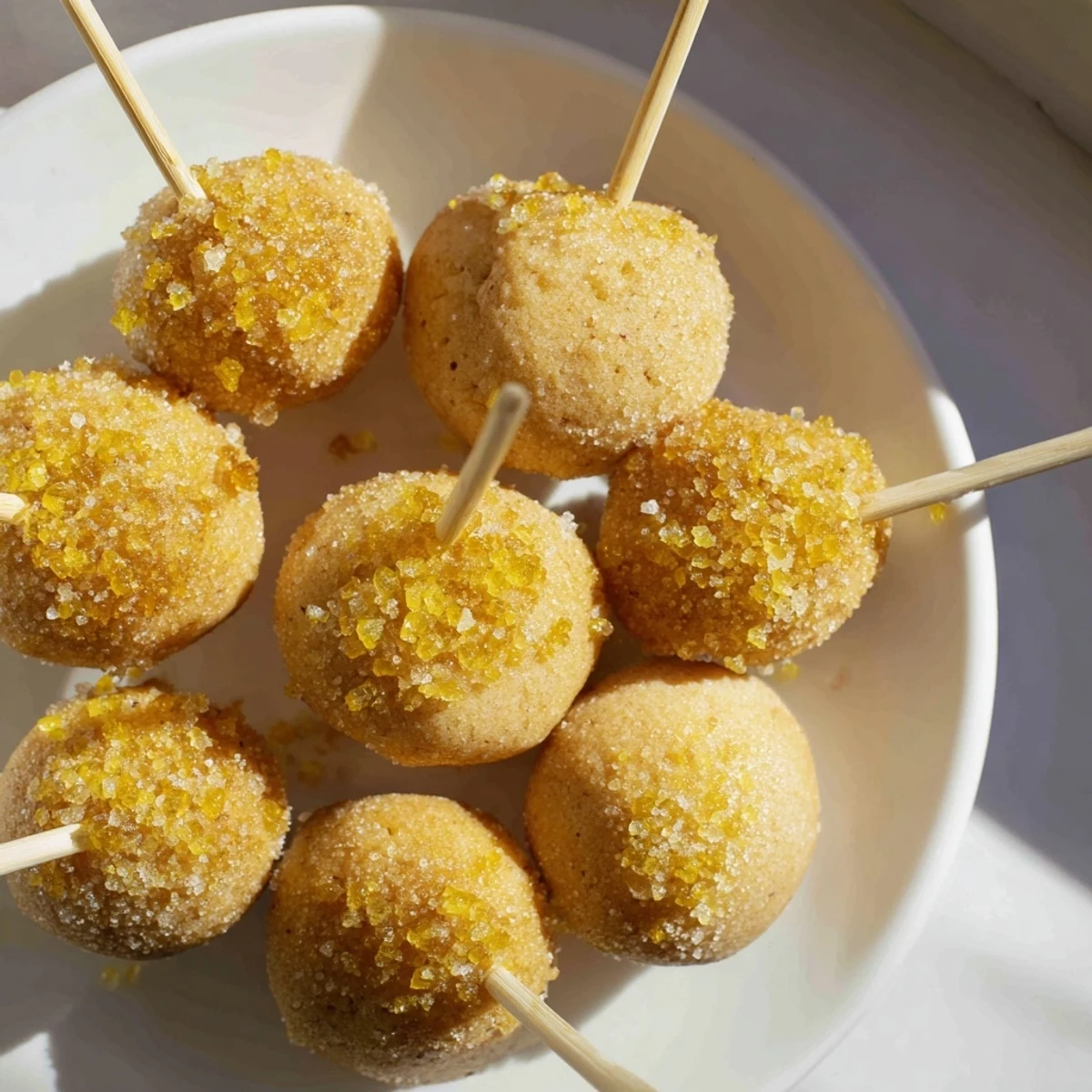 Zesty lemon ginger soda cookie pops with vibrant colors arranged on a platter.  