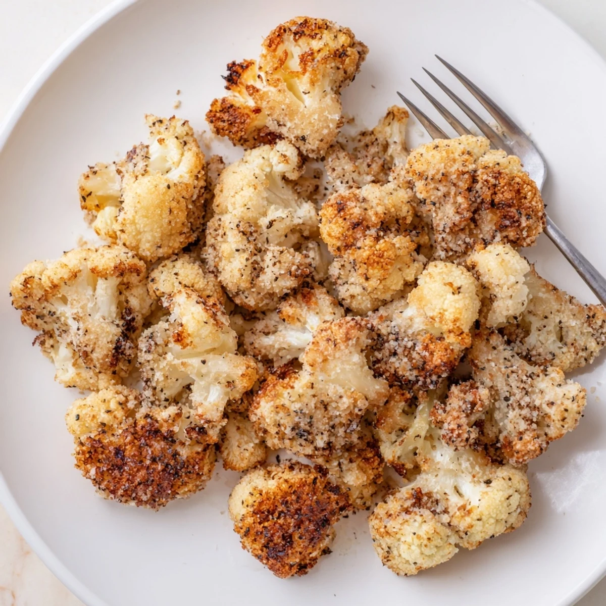 Tender, crunchy Parmesan Cauliflower Bites garnished with paprika, ideal for gluten-free diets.