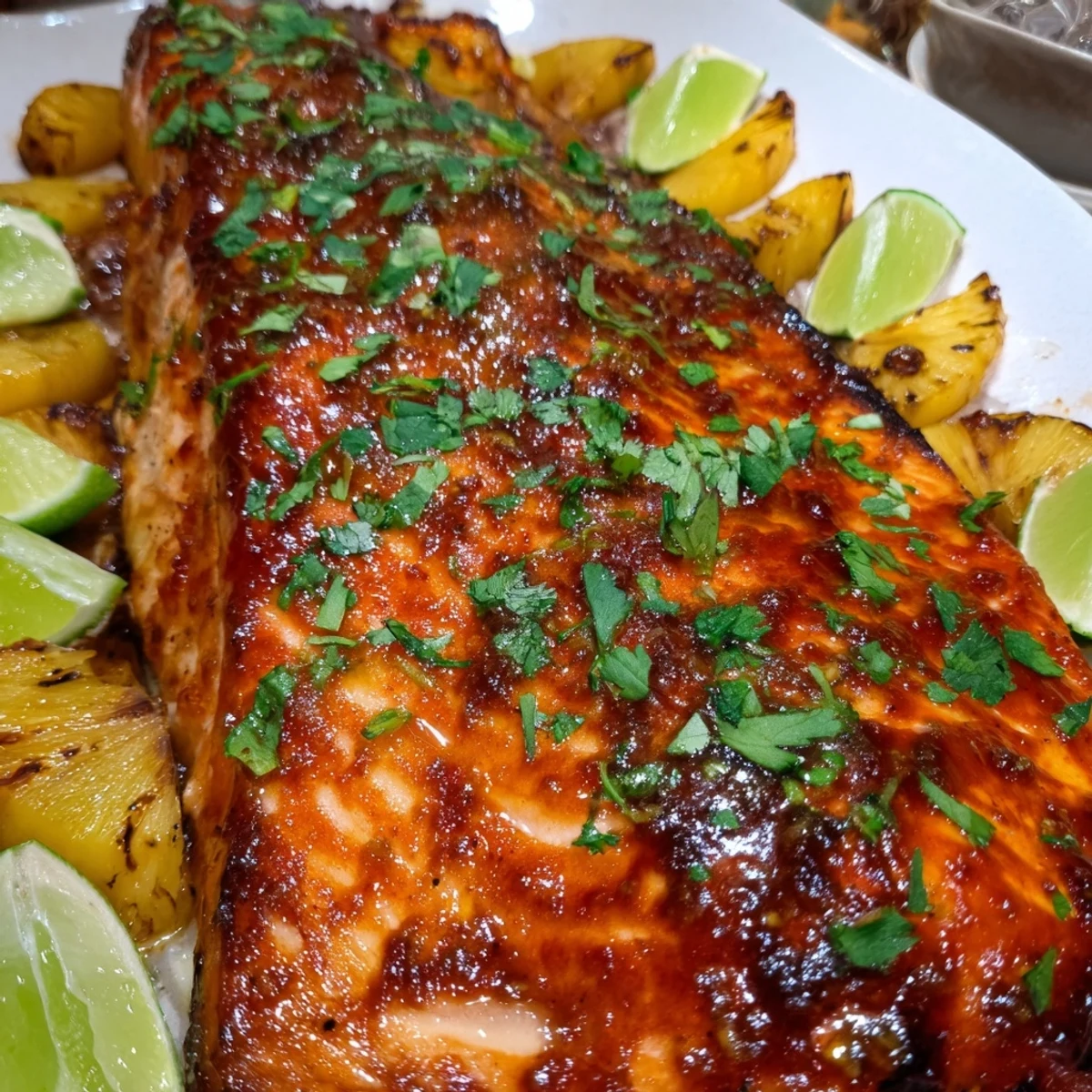 Baked Pineapple Salmon Thai