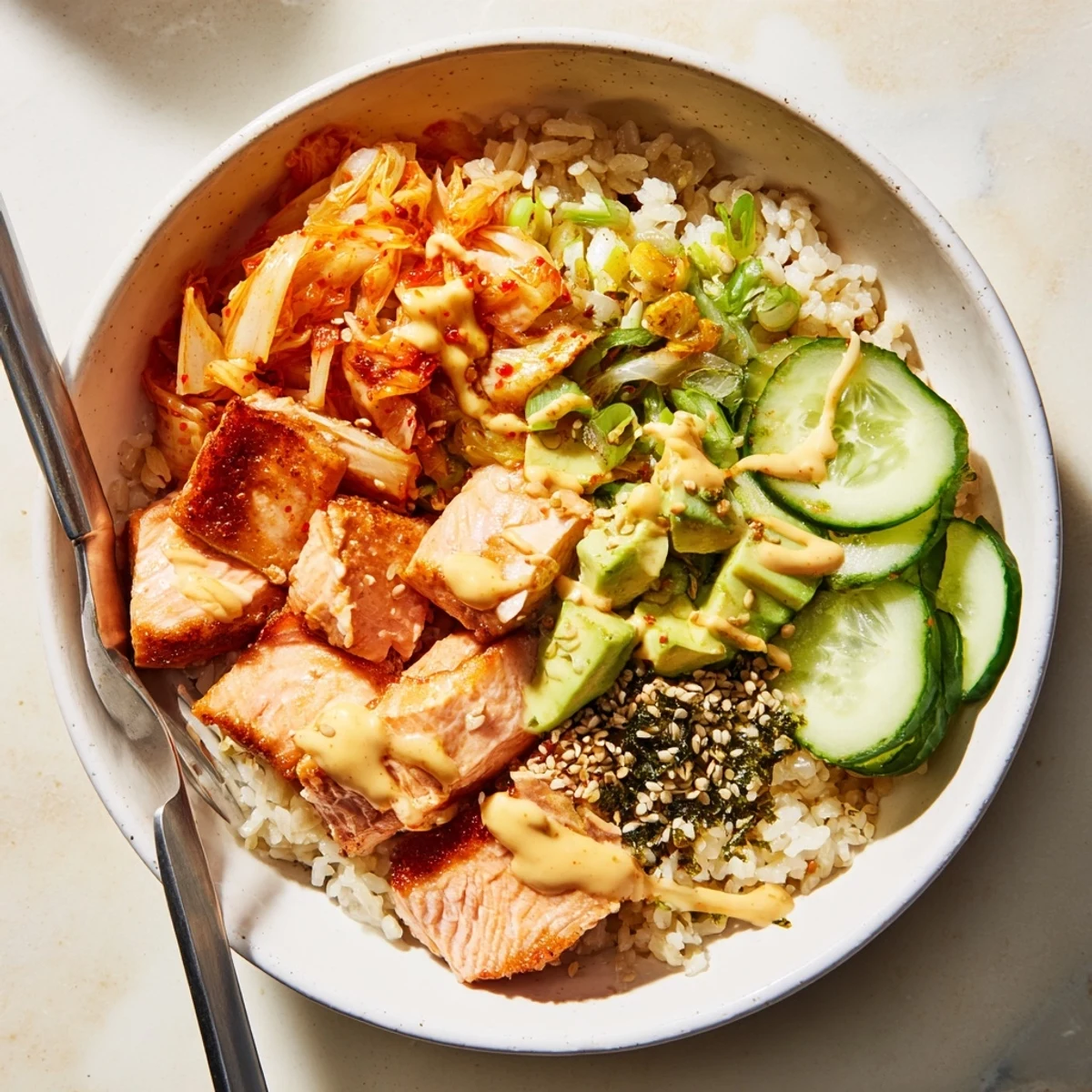 Crispy Salmon Rice Bowl