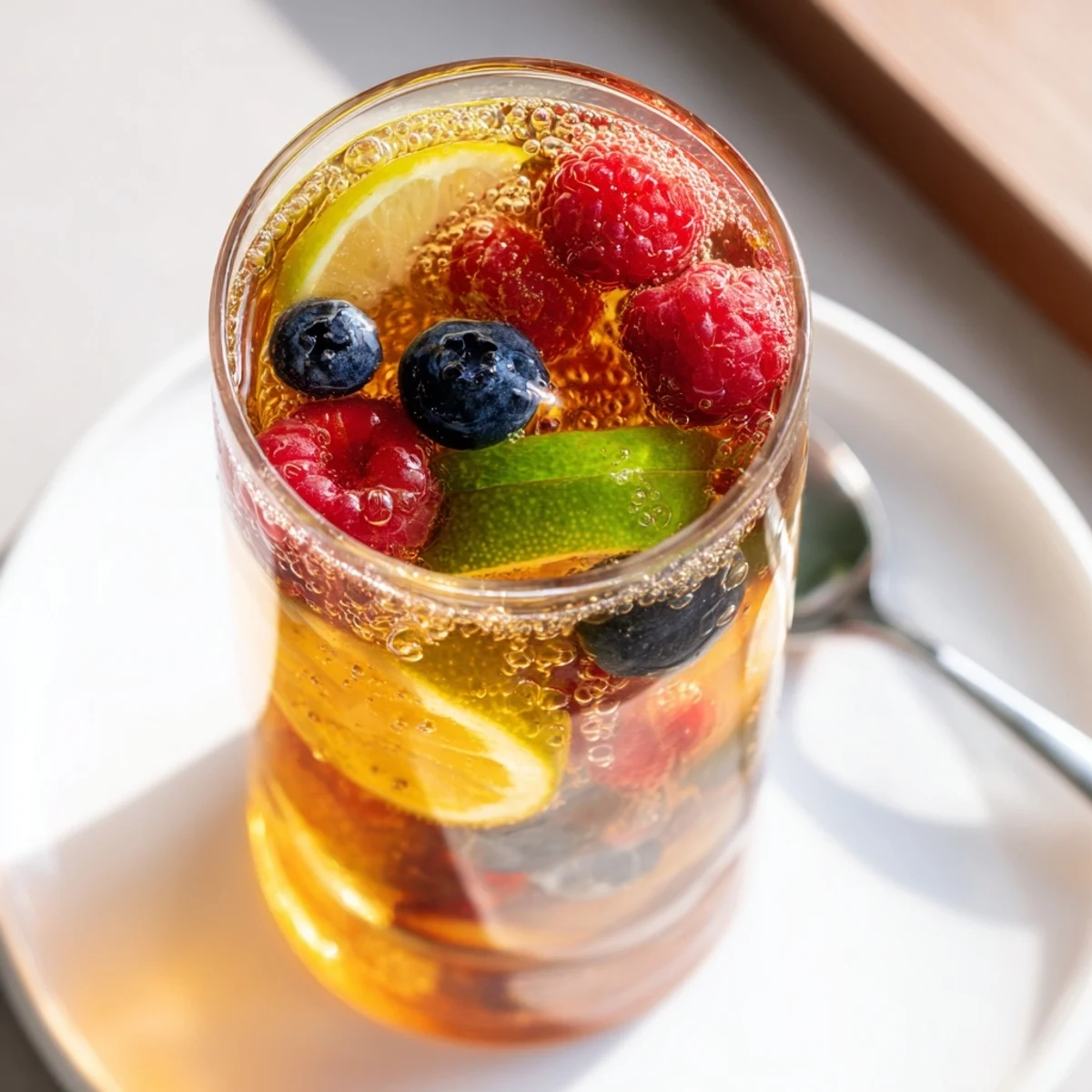 Refreshing kombucha-style home-brew mocktails bursting with vibrant berry flavors.