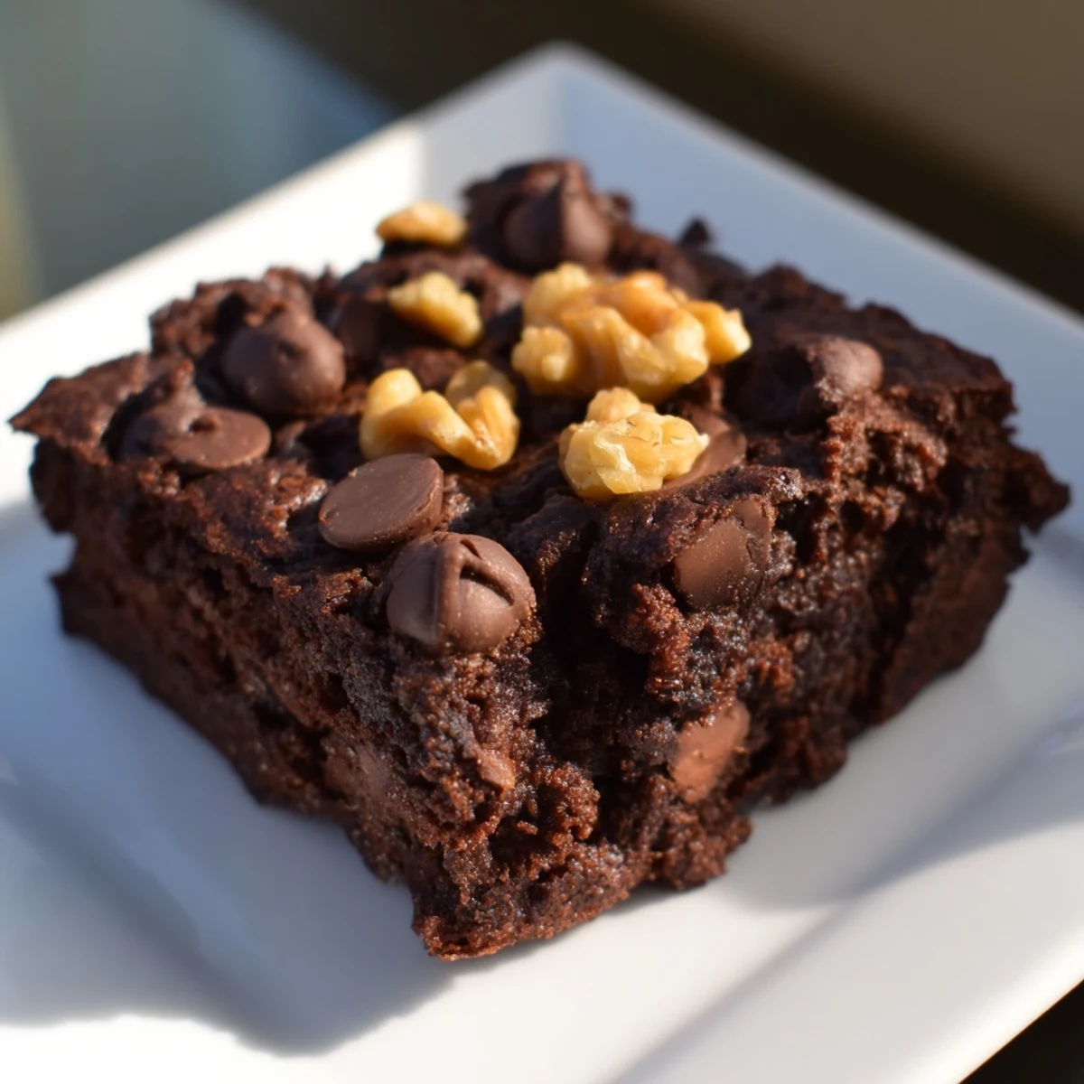 A pan of freshly baked, gluten-free Sweet Potato Brownies, fudgy and irresistible, ready to be sliced.
