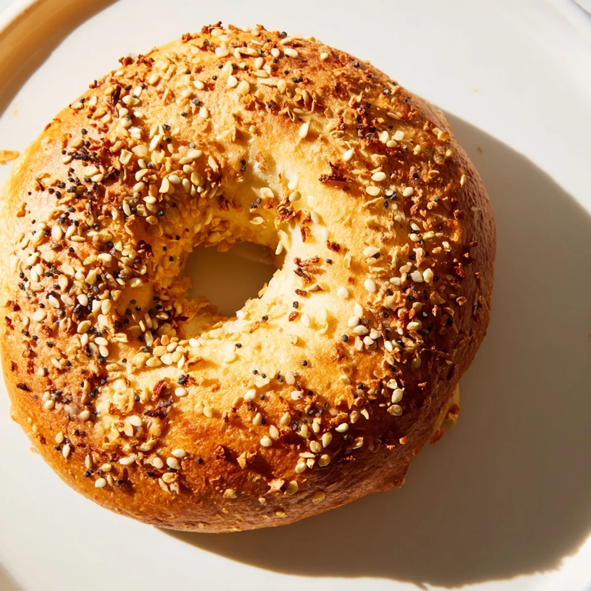 Golden brown Homemade Budget Bagels, fresh from the oven, ready to be topped and devoured.