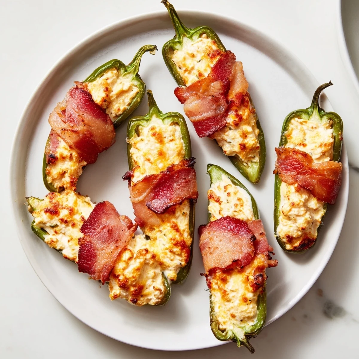 Close-up of bubbling, cheesy Express Holiday Jalapeño Poppers ready to be enjoyed as a festive appetizer.