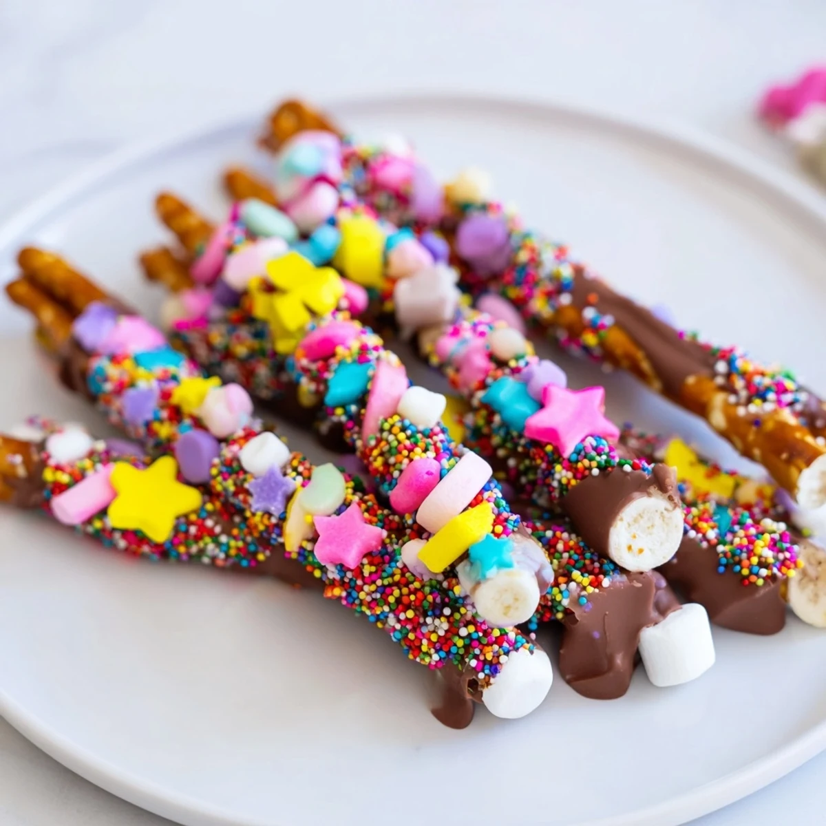 Vibrant Magical Wand Candy Board, boasting pretzel wands, rainbow sprinkles, and a delightful candy array.