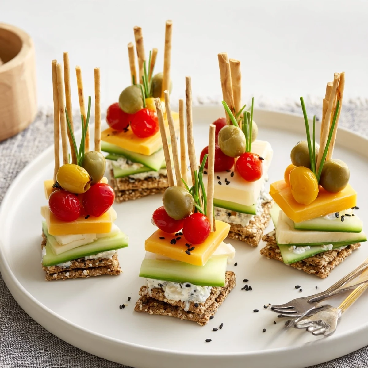 Beautiful Urban Skyscraper Appetizers, perfect for sharing, offer a delicious array of savory stacked bites.