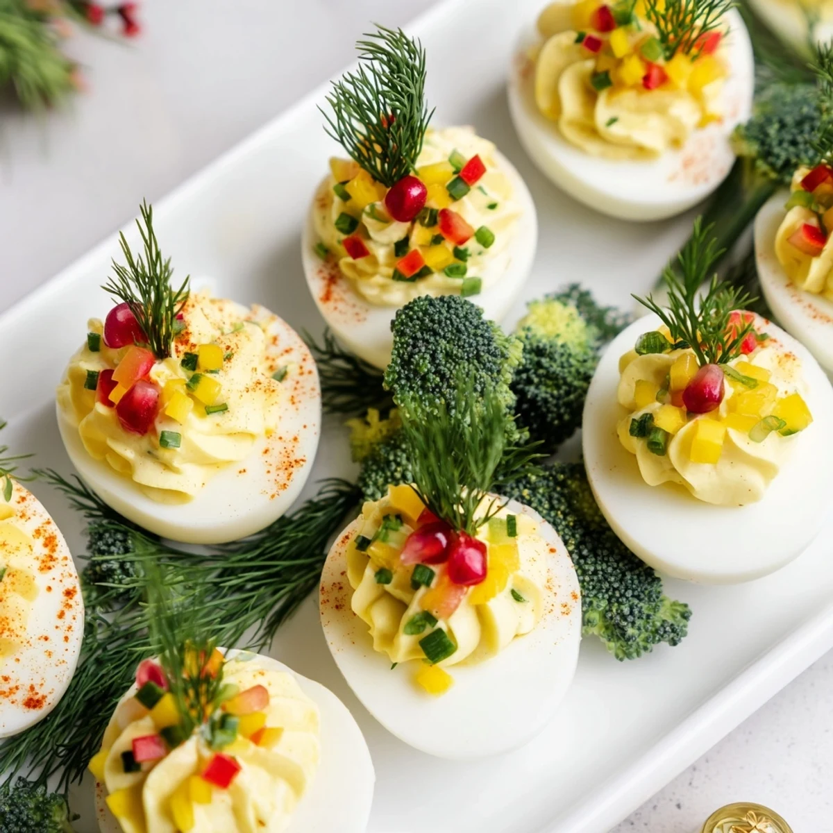 Christmas Tree Deviled Eggs