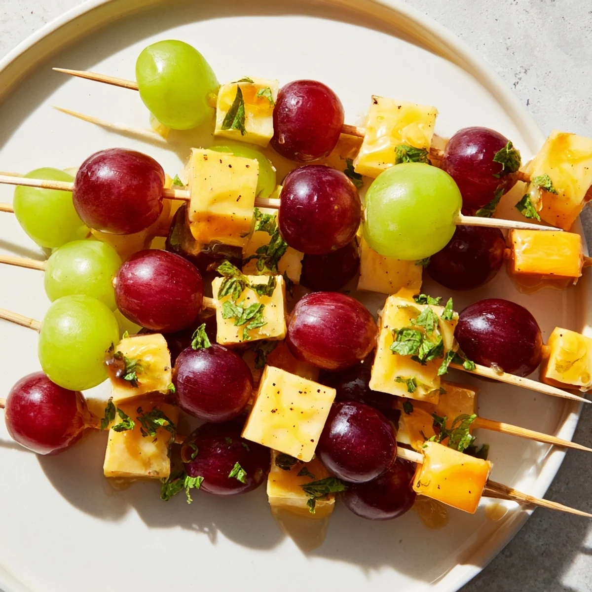 Sparkling Grape Cheese Skewers