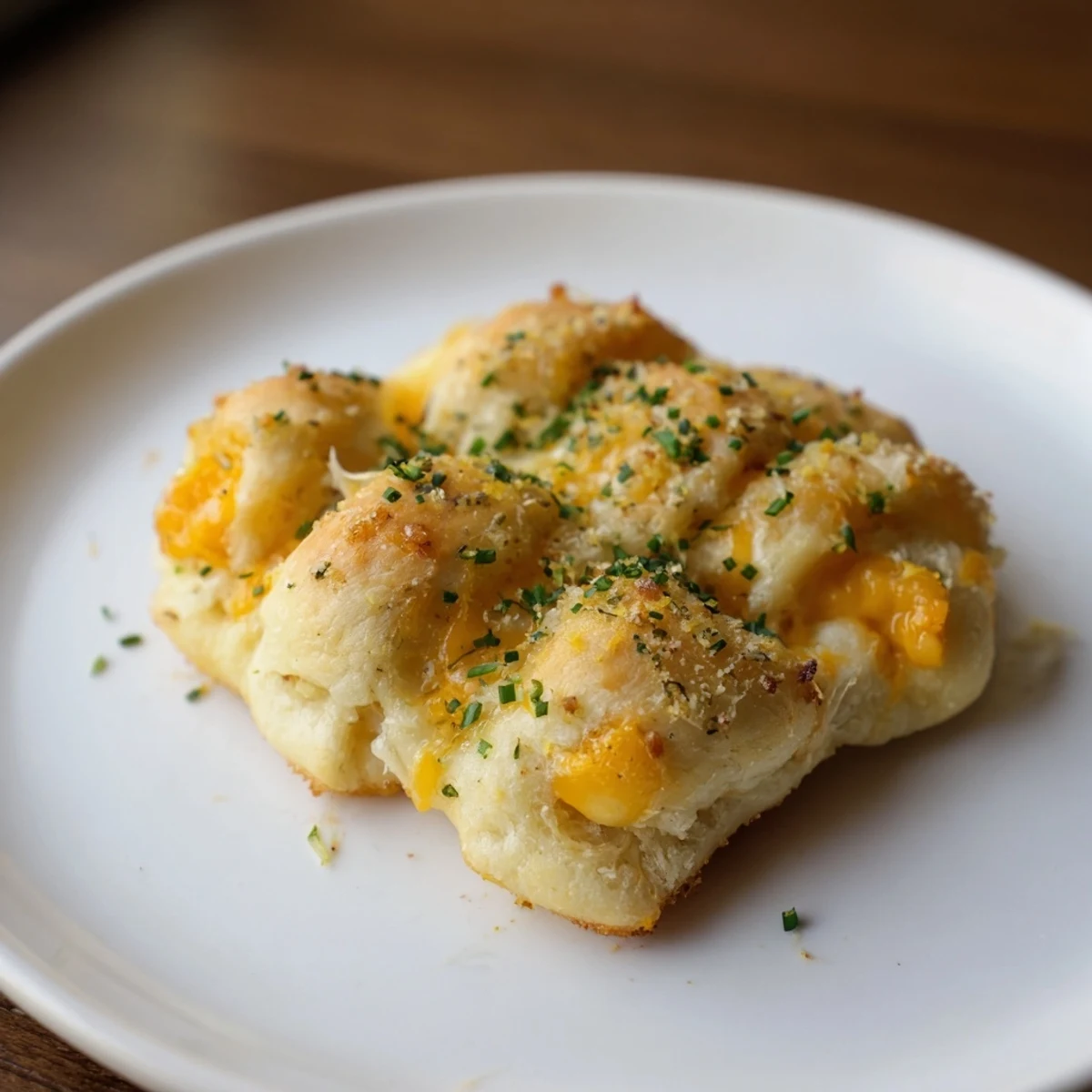 Freshly baked Savory Rolls: Crescent Roll Baked Cheese Bites, a vegetarian snack with herbs and bubbly cheese.