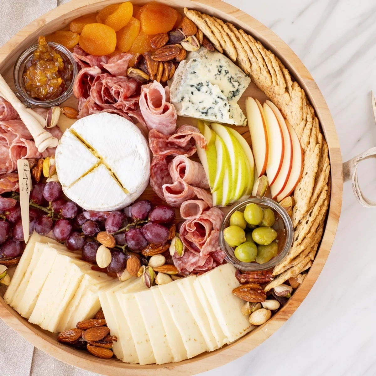 The Elegant Gilded Edge board: creamy cheeses and savory meats creating a stunning celebratory arrangement.