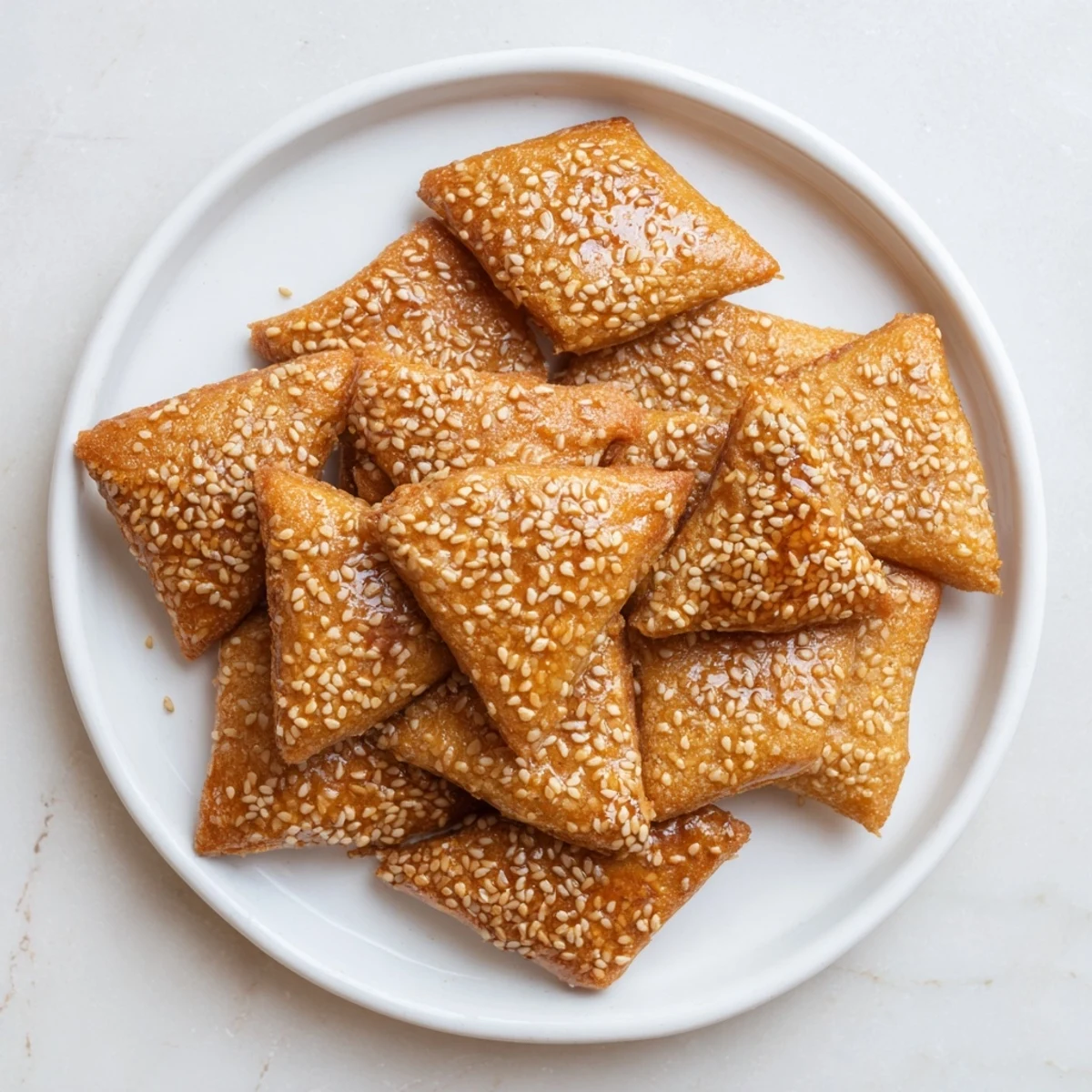 Golden-brown Tunisian Makroudh cookies, glistening with honey, offer a warm, spiced date filling within.