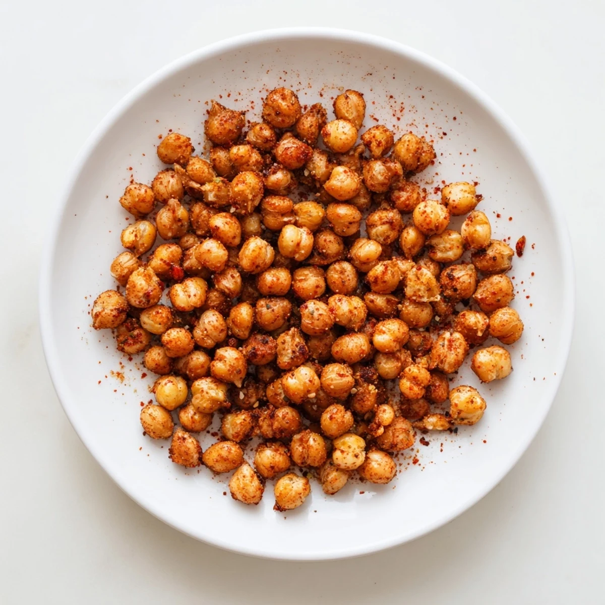 Golden Crispy Chickpea Snacks roasted with smoked paprika and cumin, served in a rustic bowl for easy snacking.