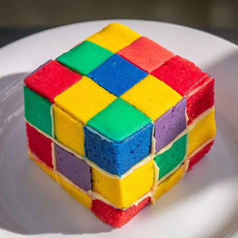 Vibrant squares of color build this Cozy Quilt Patchwork Cake, a stunning, layered dessert.