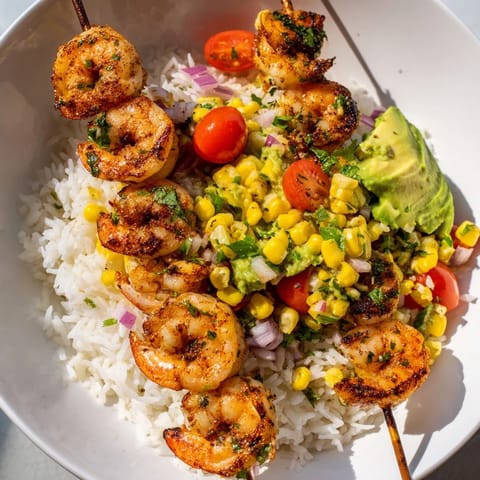 Grilled Shrimp Avocado Bowl