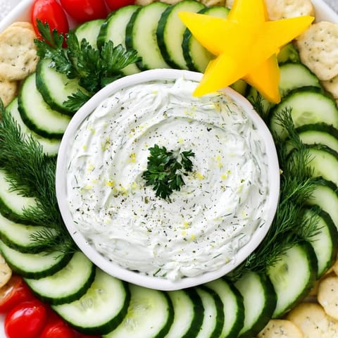 Cucumber Tomato Tree Dip