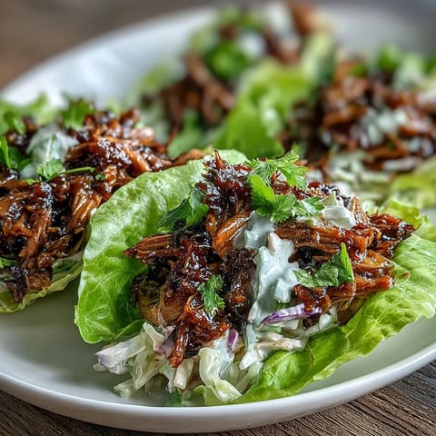 Vegan BBQ Jackfruit Lettuce Tacos