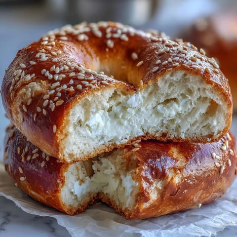 Fluffy, golden 2-Ingredient Yogurt Bagels with a chewy crust, perfect for breakfast or a quick snack.  