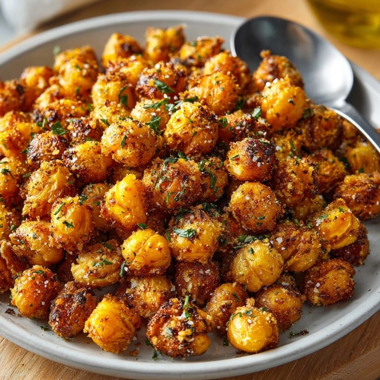 Homemade Crunchy Ranch Roasted Chickpeas recipe: an easy, healthy snack with irresistible flavor.