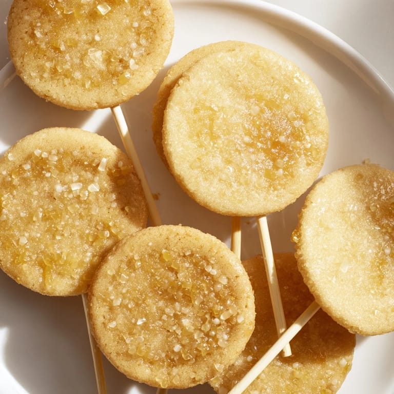 Freshly baked lemon ginger soda cookie pops cooling on a wire rack, tempting aroma.