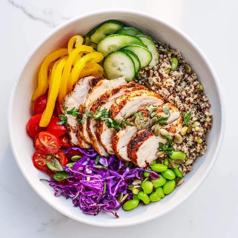 Delicious Healthy Meal-Prep Bowls layered with fresh ingredients and zesty dressing awaiting enjoyment.