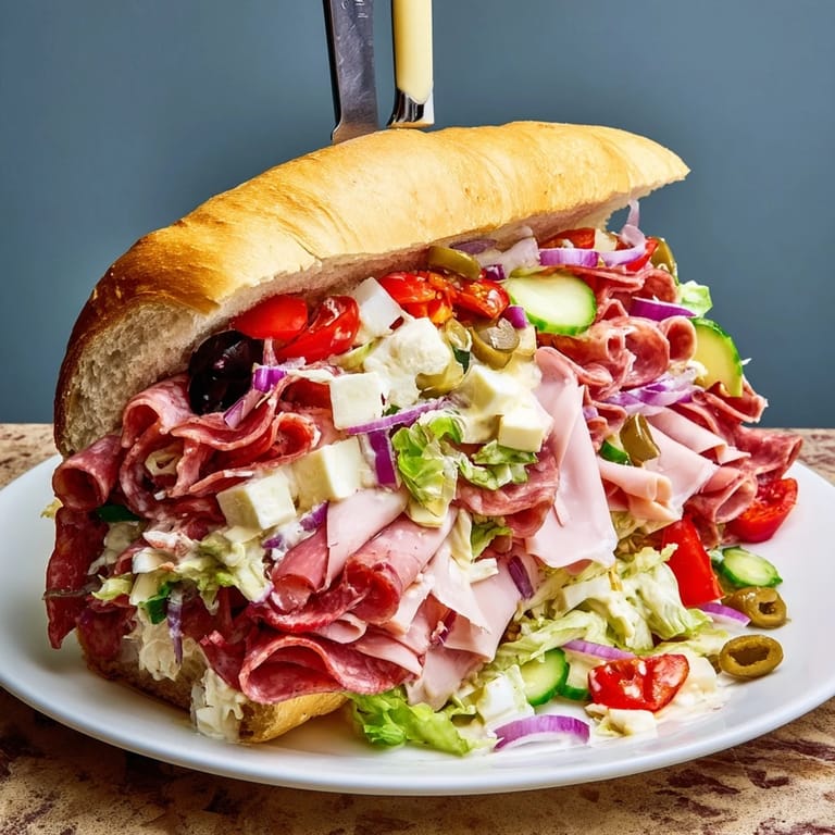 Delicious Flavor Mash-Up Sandwiches featuring melted provolone and zesty roasted peppers.  