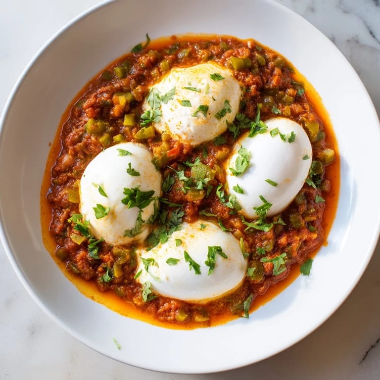 Warm, flavorful Shakshuka, served with crusty bread, a vibrant vegetarian Middle Eastern breakfast.
