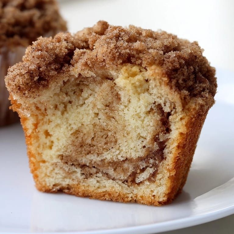 Warm, homemade lightened Christmas coffee cake muffins, perfectly spiced and ready to enjoy with coffee.