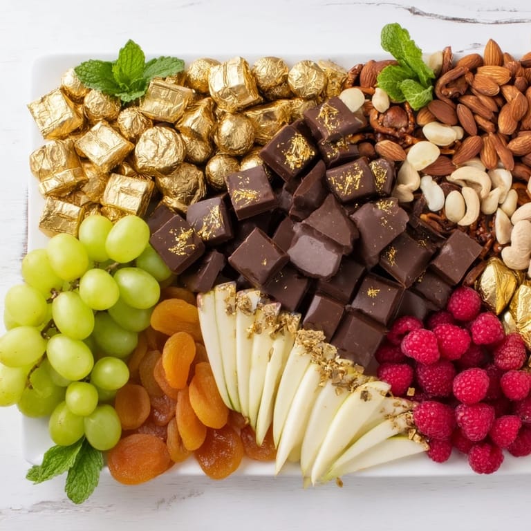 Golden foil-wrapped chocolates star in this easy New Year’s dessert—the beautiful Gold Foil Wrapped Chocolate Board.