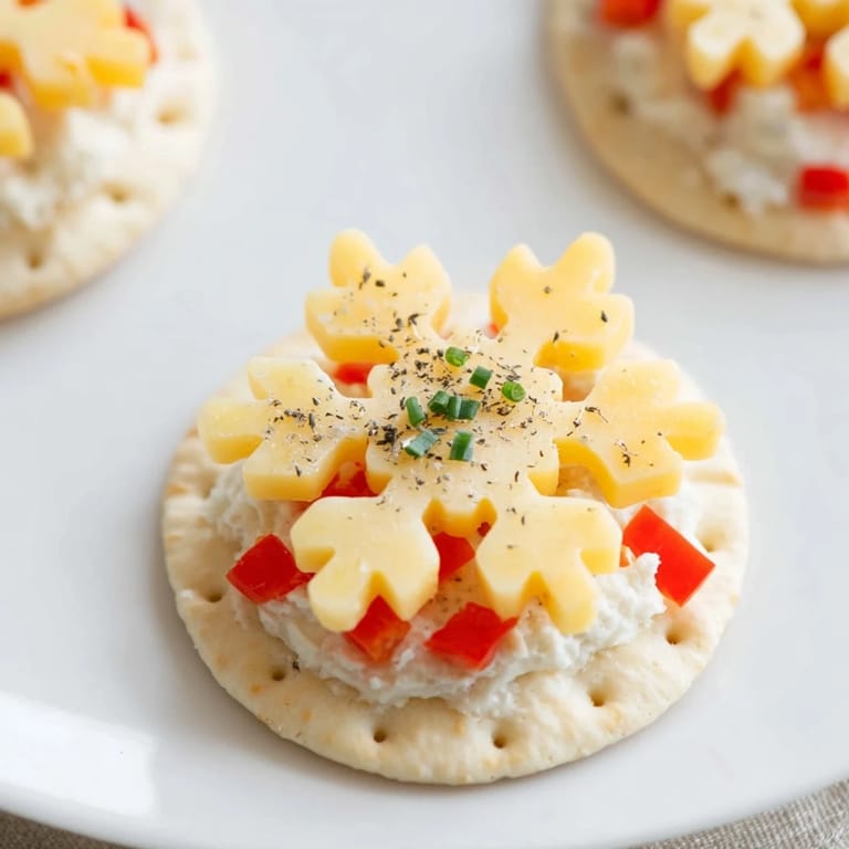 Cracker & Cheese Snowflake Appetizers