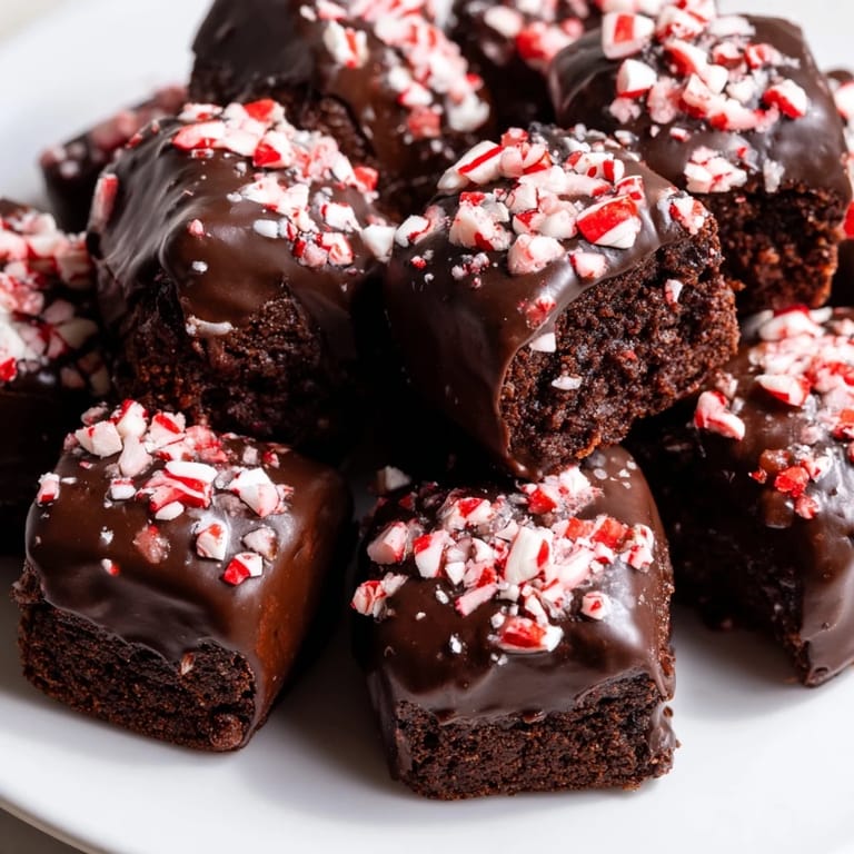 These decadent Peppermint Mocha Brownie Bites, fresh from the oven, offer a burst of mint and espresso.
