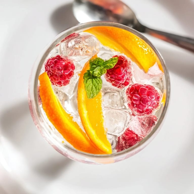 Glimpse the chilled, fizzy Sparkling Juice recipe, its sweet raspberries promising a delightful, celebratory sip.