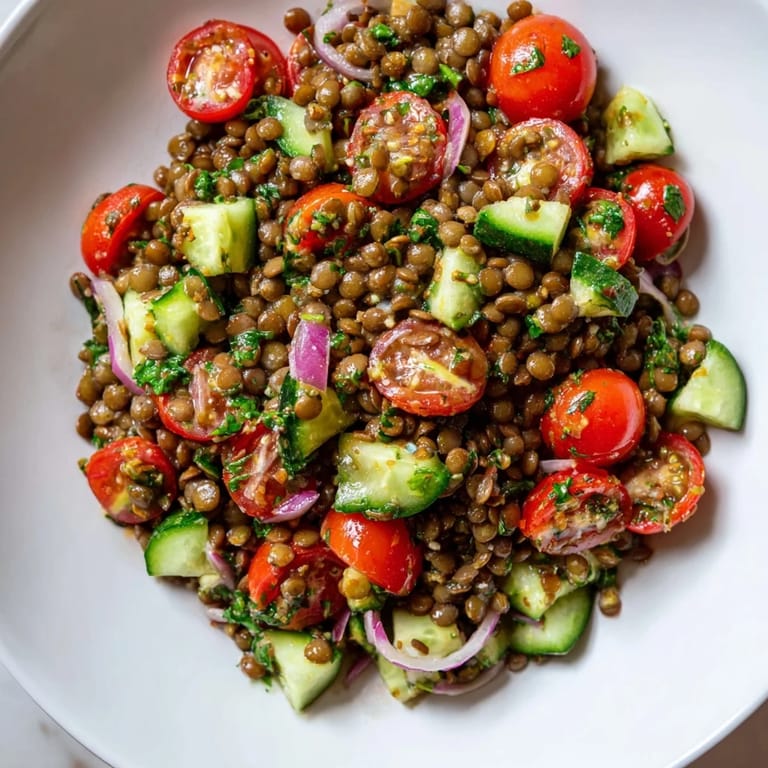 This delicious Lentil Salad offers a hearty, healthy, and satisfying vegetarian lunch option.