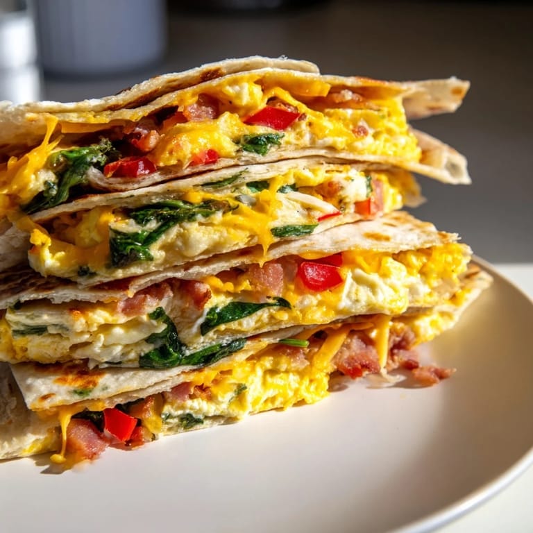 Enjoy a savory Breakfast Quesadilla Hack, easy Tex-Mex breakfast, folded and golden brown, ready to eat.