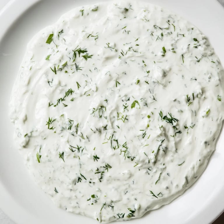 A bright bowl of Greek Yogurt Herb Dip beside colorful sliced cucumbers, carrots, and bell peppers for dipping.