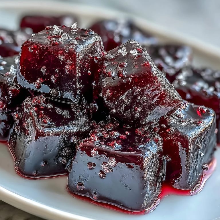 Homemade Black Currant Gummies resting on parchment paper, showcasing their deep purple hue.  