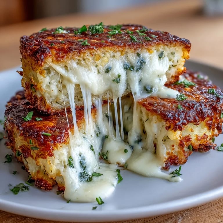 Served warm Keto Cheesy Cauliflower Bread Grilled Cheese with a fresh side salad for lunch.