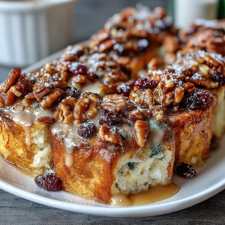 Decadent baked French toast with bursts of blueberries, vanilla custard, and crunchy cinnamon streusel for brunch.