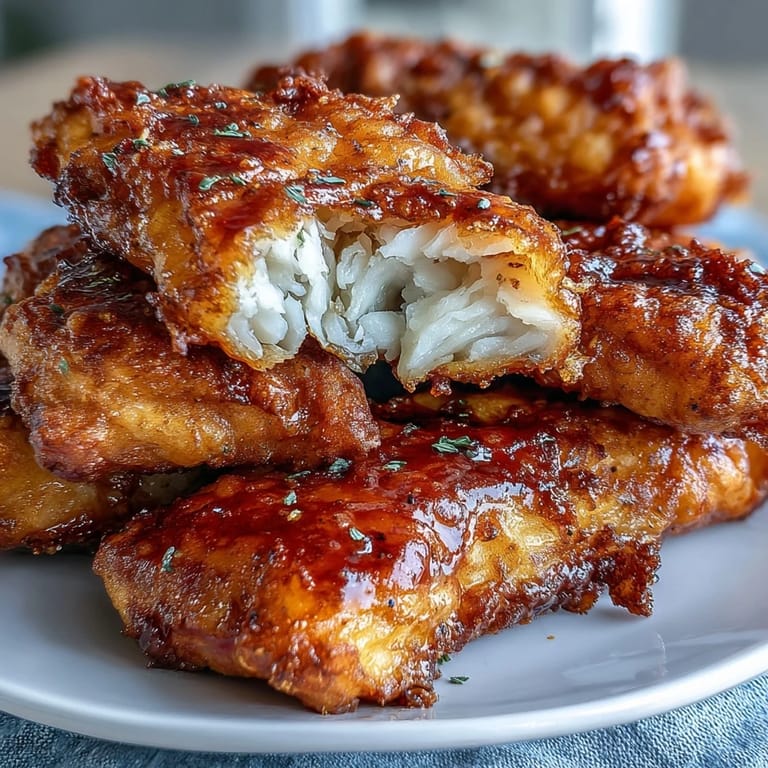 Soul food classic: fried catfish with a crunchy cornmeal crust, paired with bold, spicy remoulade sauce for dipping.