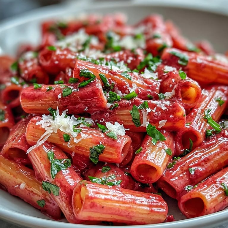 Delicious pink sauce pasta with tangy tomato and creamy parmesan, an easy vegetarian recipe for pasta lovers.