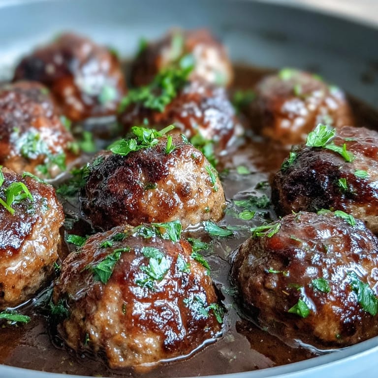Golden-brown Easy Polish Meatballs nestled in a rich, comforting sauce.