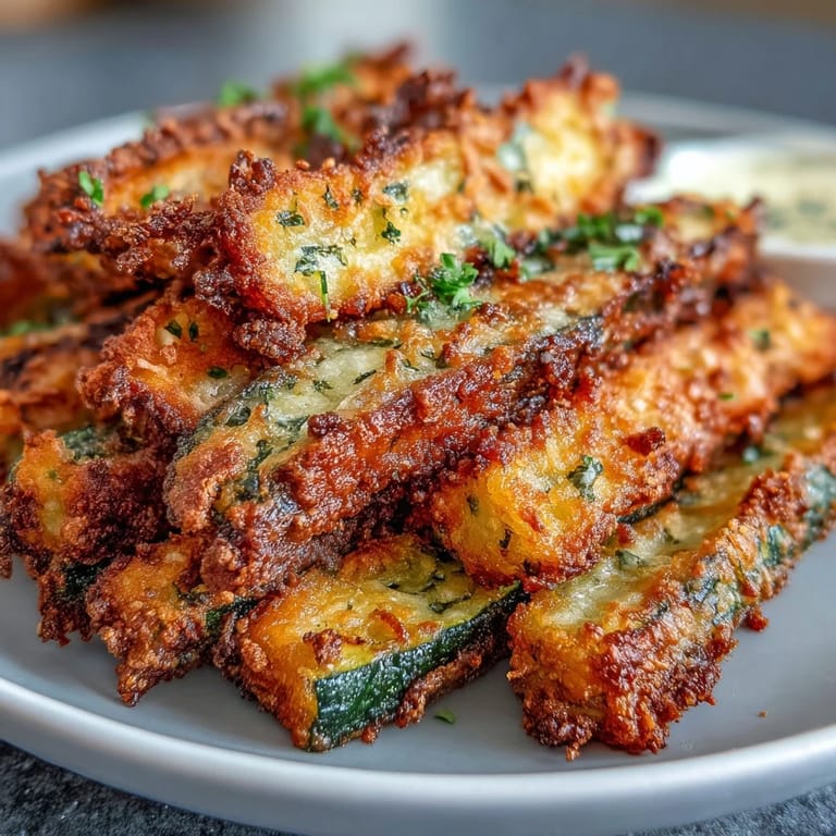 Oven-baked Crispy Parmesan Zucchini Fries, showcasing a golden, irresistible cheesy crust.