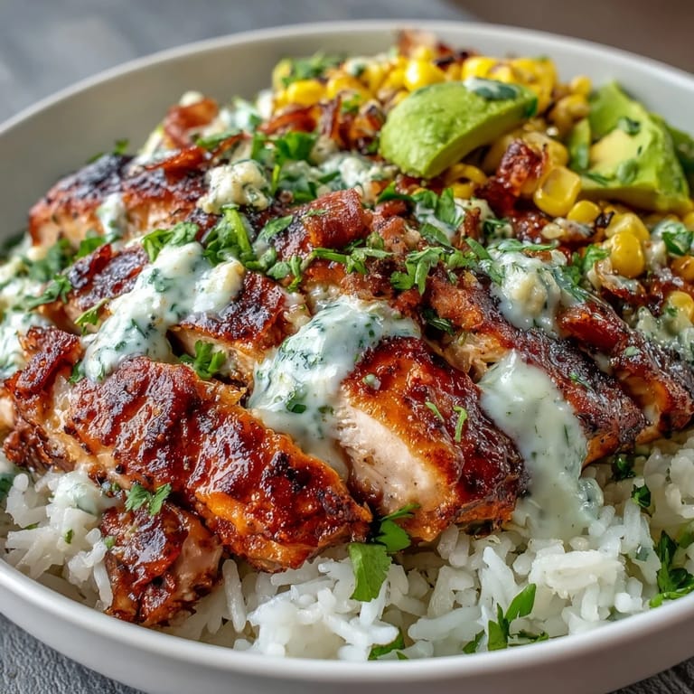 Hearty Street Corn Chicken Rice Bowls featuring charred corn and spiced chicken.