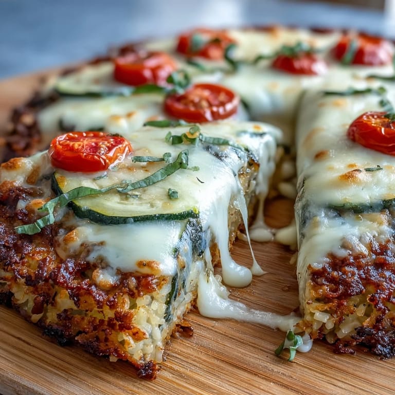 Savory leftover rice pizza crust, baked golden and ready for dinner.
