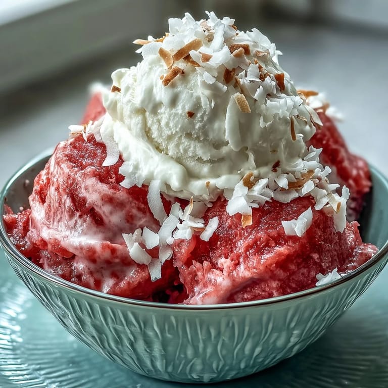 Taste summer with this luscious Watermelon Coconut Hand-Churned Ice Cream dessert.